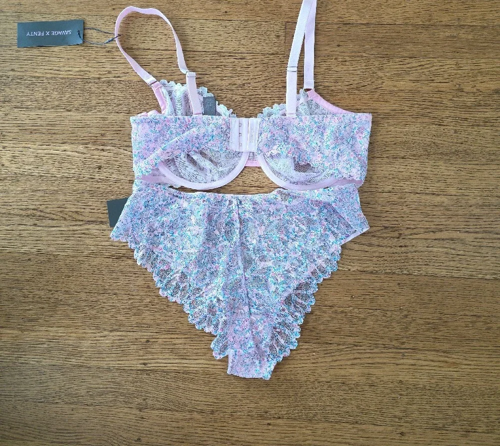 💙BRA Savage X Fenty Sheer Pink Lace Underwire Bra